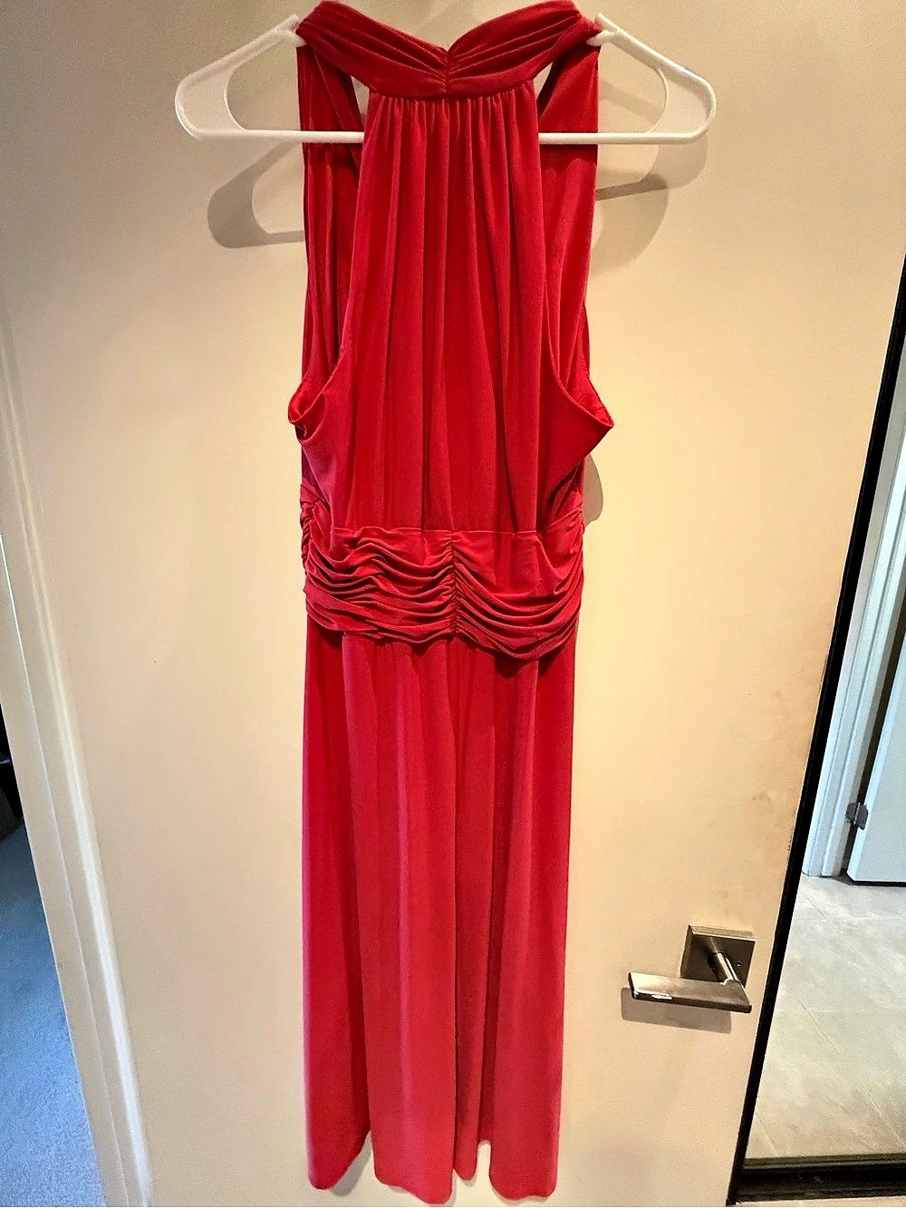 Evan-Picone Ruched Maxi Dress in Red Size 10